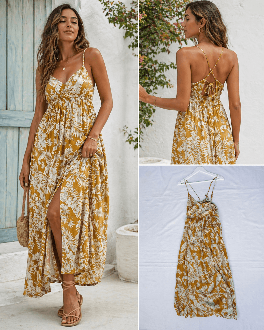 Mustard Yellow Floral Dress