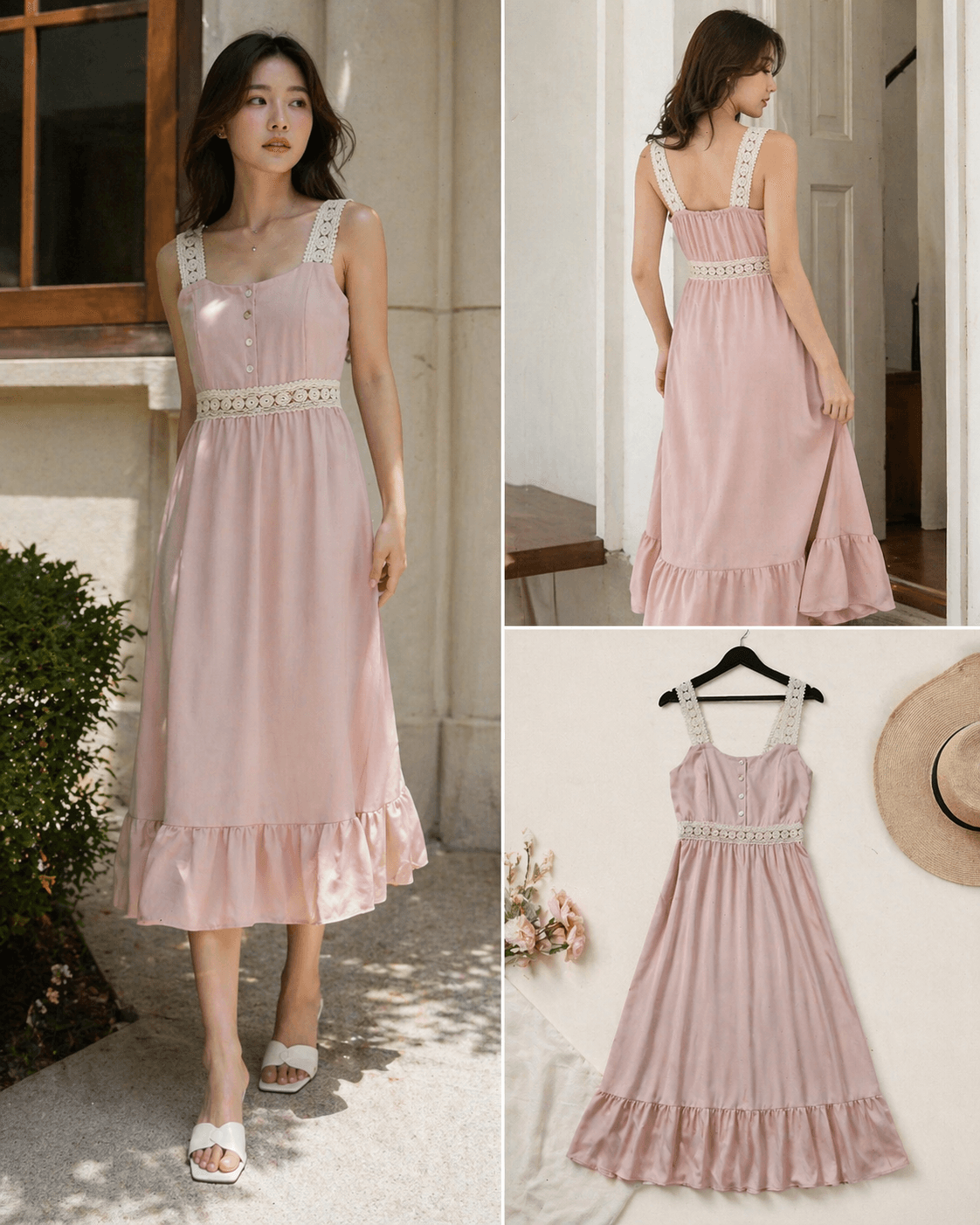 Blush Pink Lace Dress